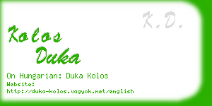 kolos duka business card